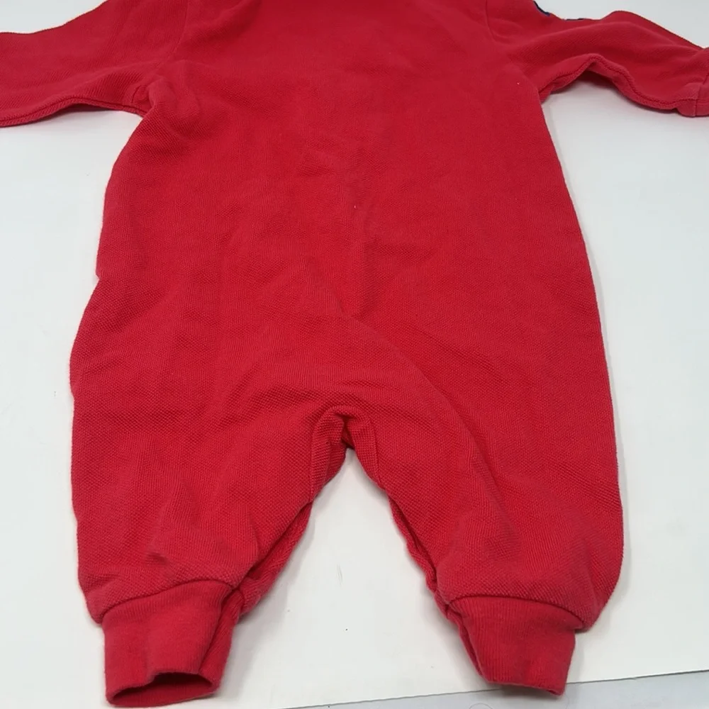 Ralph Lauren Polo Red Long Sleeve Collared Pant Outfit Size 3 Months
